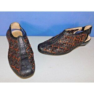 PIXOLINOS DARK BROWN LEATHER SANDALS, SHOES, WOMAN'S SIZE 37, APPROX 7